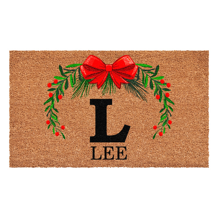 Personalized Christmas Wreath Doormats