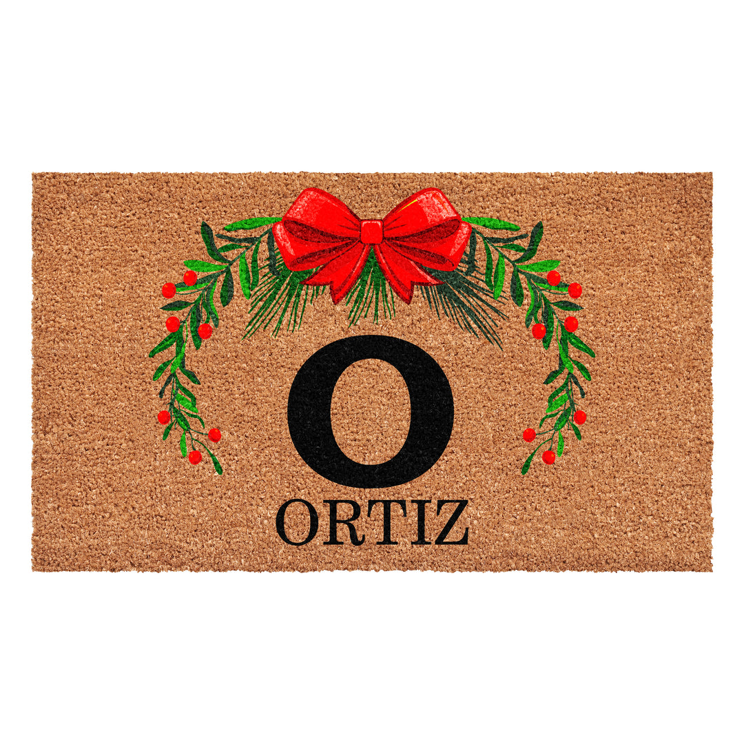 Personalized Christmas Wreath Doormats