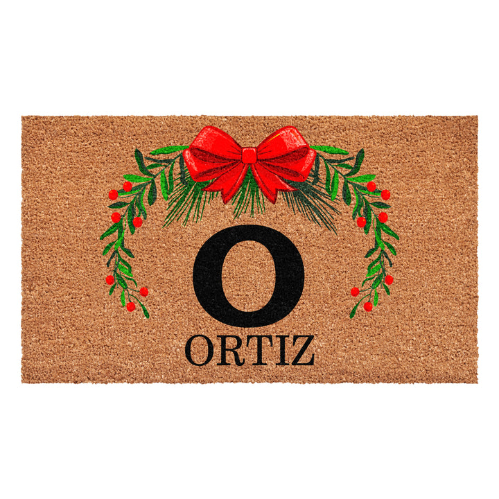 Personalized Christmas Wreath Doormats