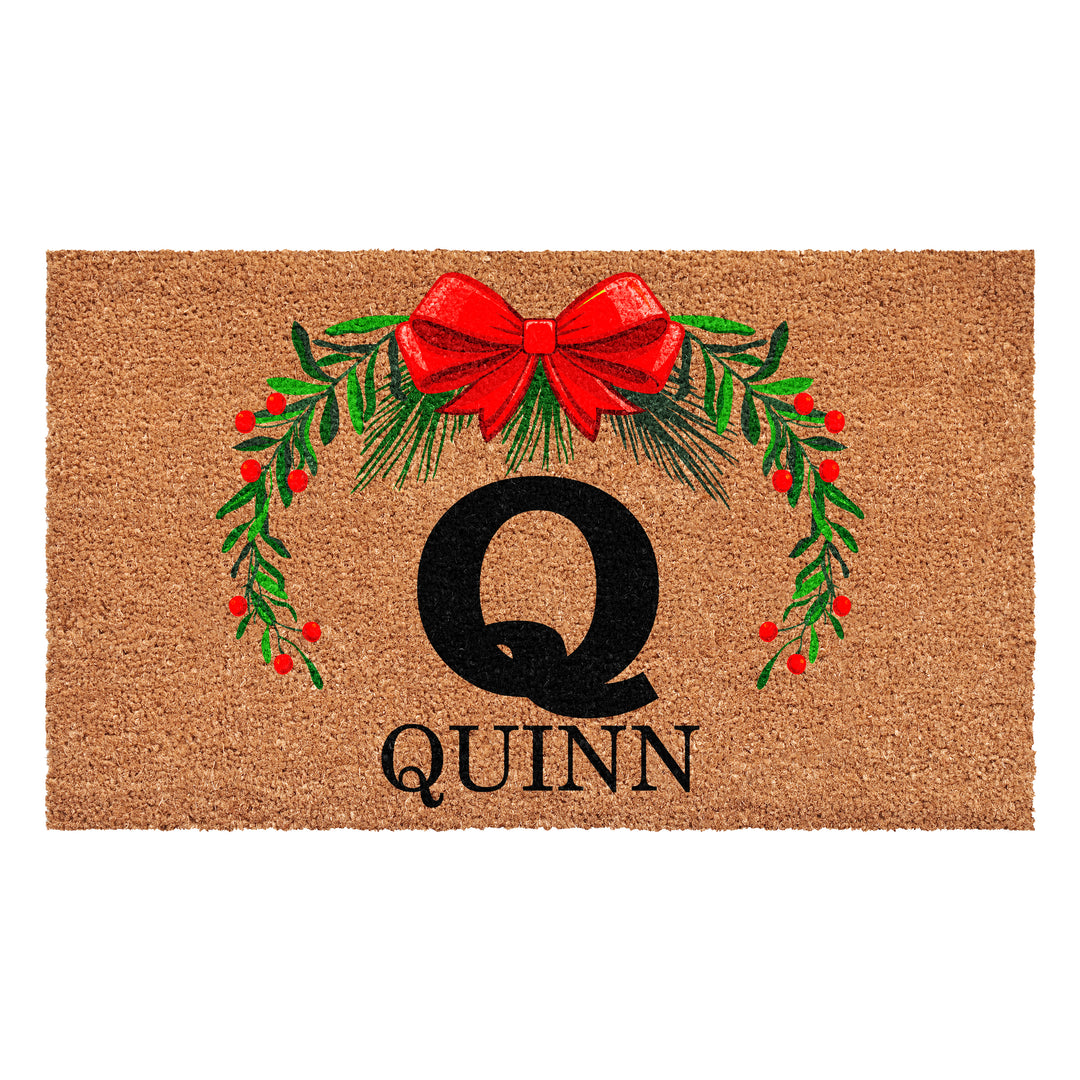 Personalized Christmas Wreath Doormats