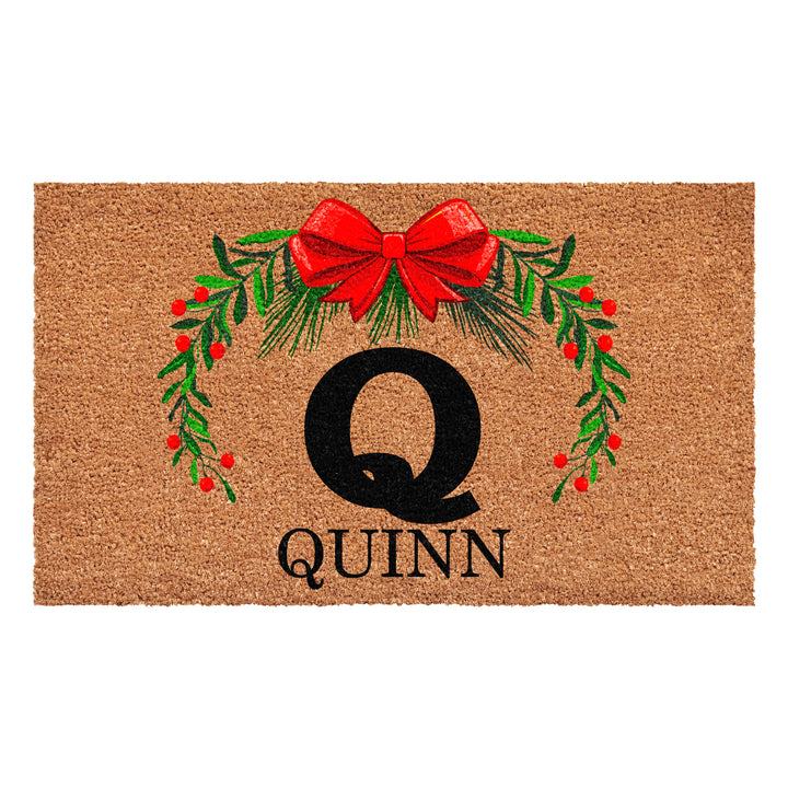 Personalized Christmas Wreath Doormats