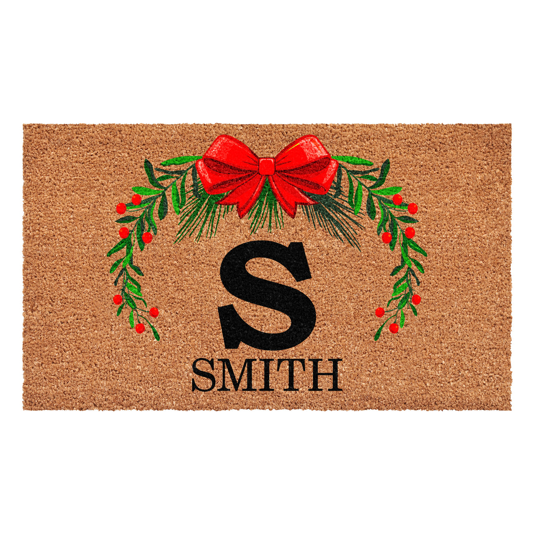 Personalized Christmas Wreath Doormats
