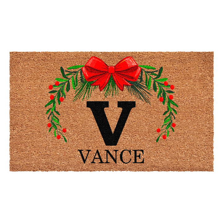 Personalized Christmas Wreath Doormats