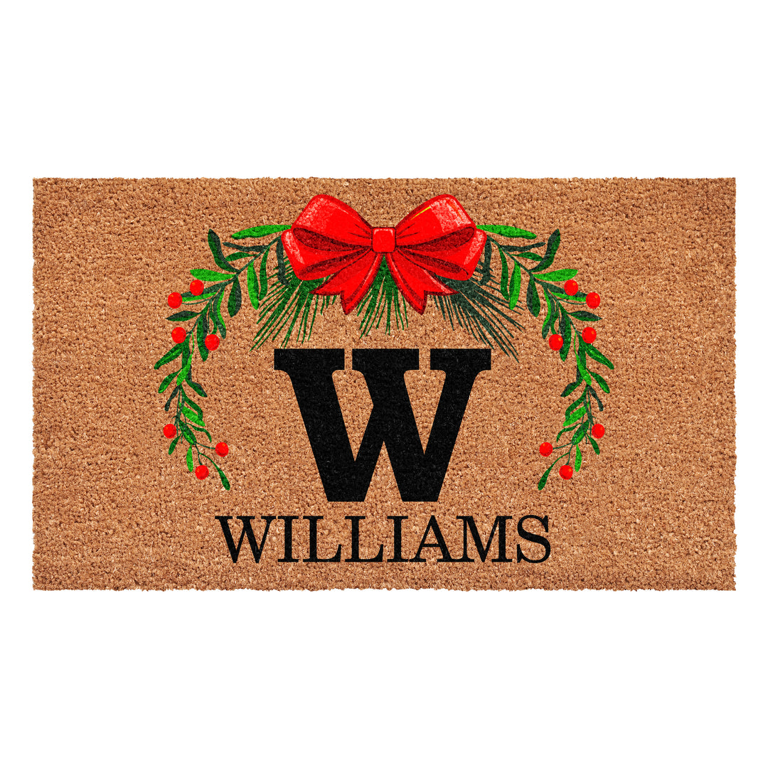 Personalized Christmas Wreath Doormats