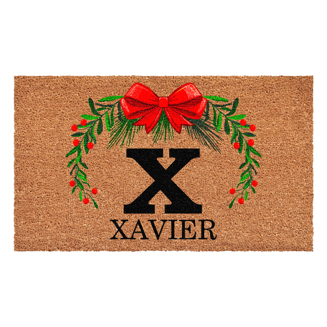Personalized Christmas Wreath Doormats