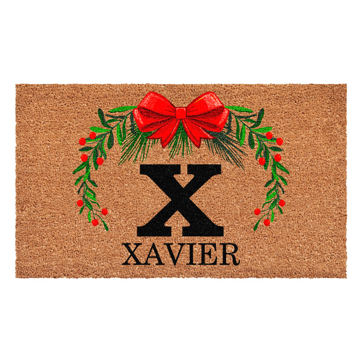 Personalized Christmas Wreath Doormats
