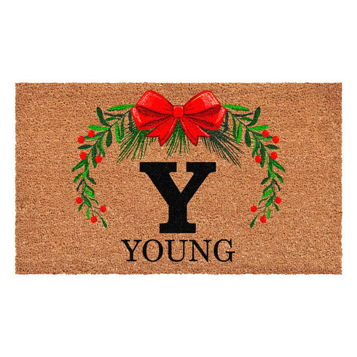 Personalized Christmas Wreath Doormats