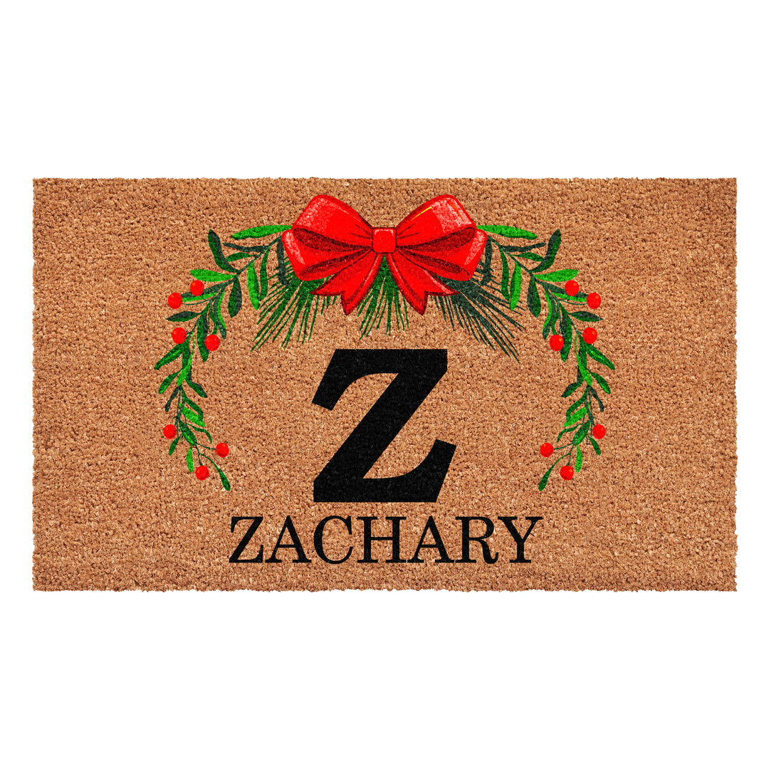 Personalized Christmas Wreath Doormats