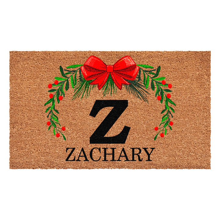 Personalized Christmas Wreath Doormats
