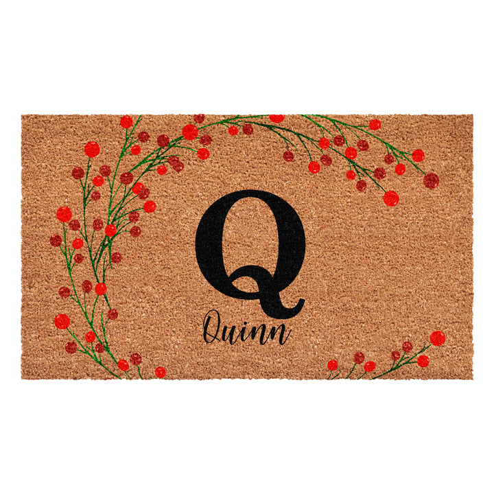 Personalized Christmas Berries Doormat