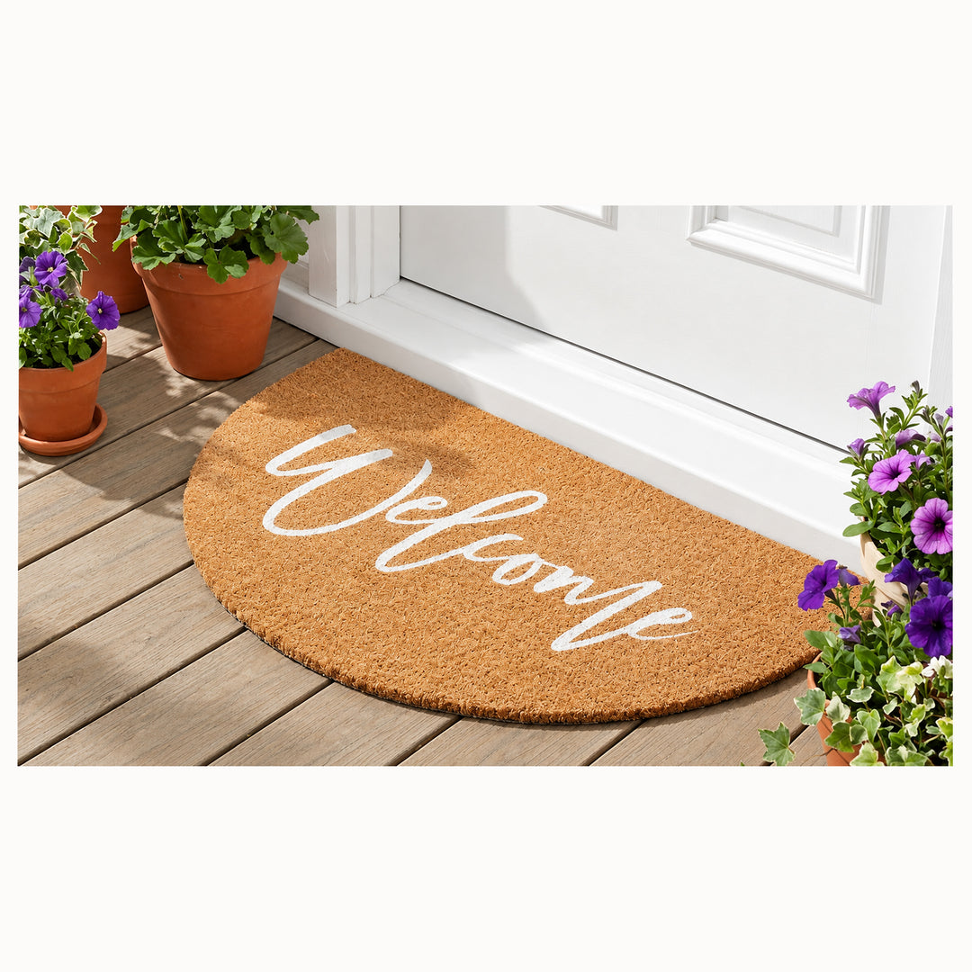 Half Round Cursive Welcome Doormat