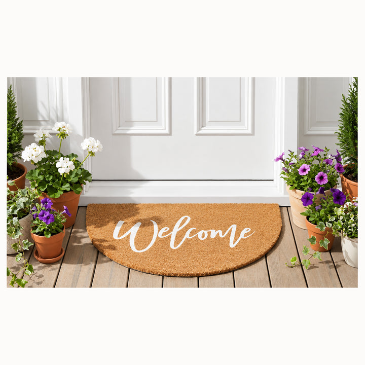 Half Round Cursive Welcome Doormat
