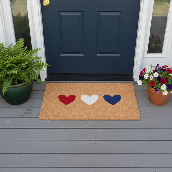 Patriotic Hearts Doormat