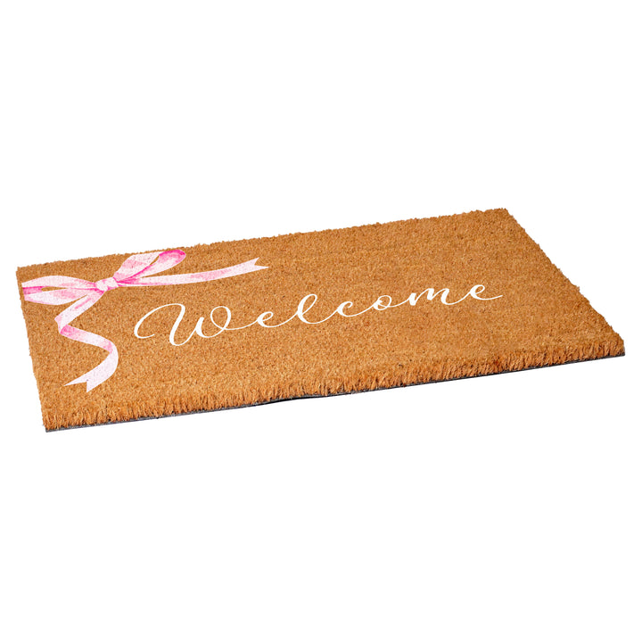 Pink Bow Welcome Doormat