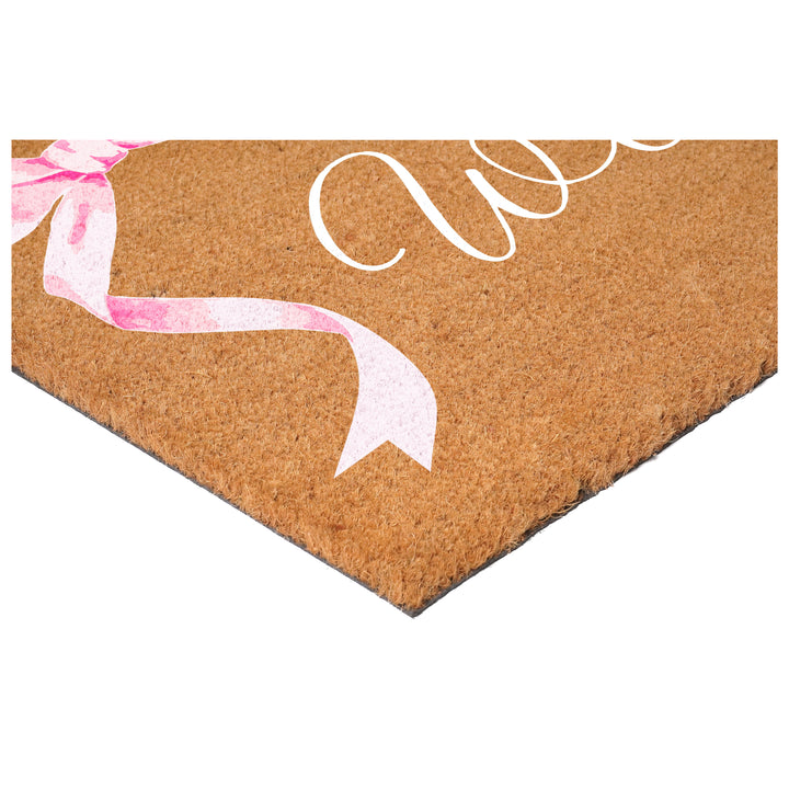 Pink Bow Welcome Doormat