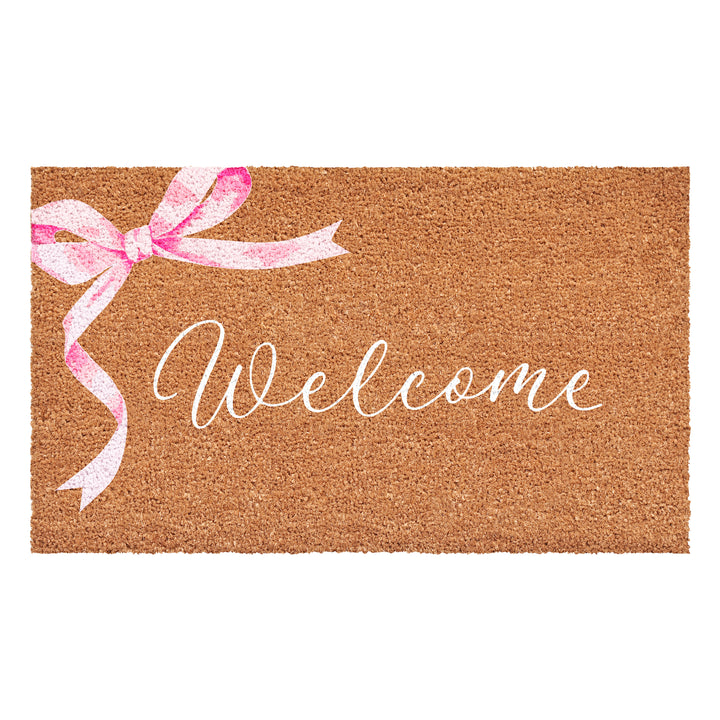 Pink Bow Welcome Doormat