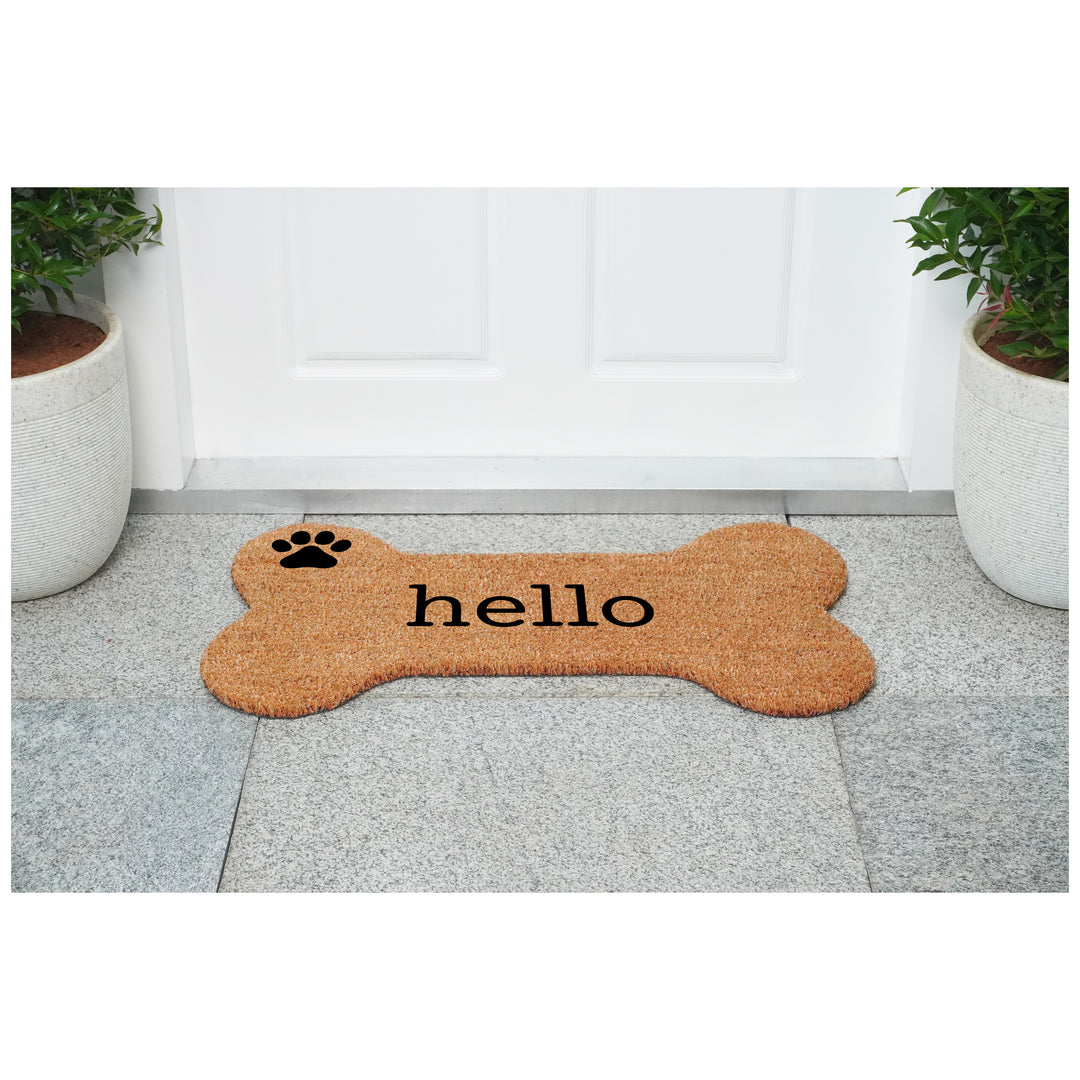 Dog Bone Shape Hello Paw Print
