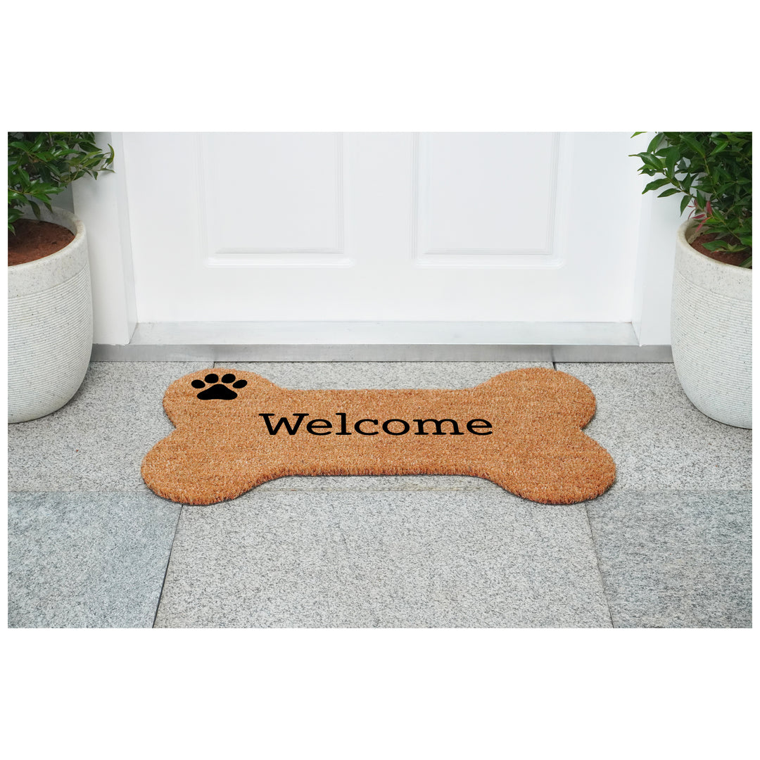 Dog Bone Shape Welcome Paw Print