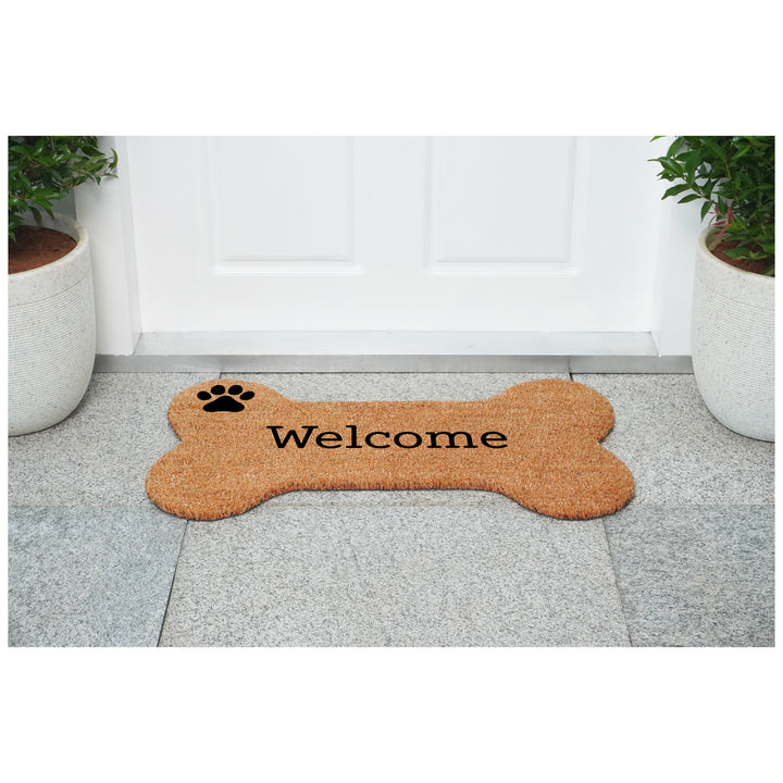 Dog Bone Shape Welcome Paw Print