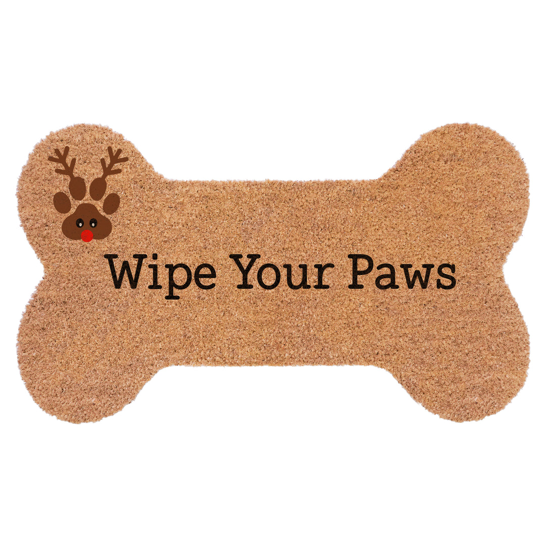 Dog Bone Shape Wipe Your Paws Reindeer