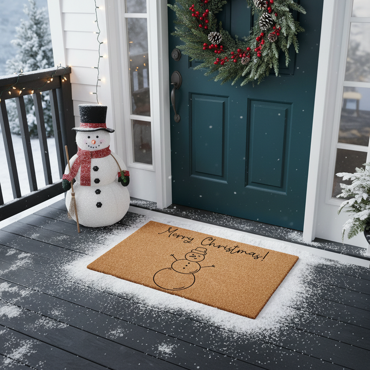 Merry Snowman Doormat