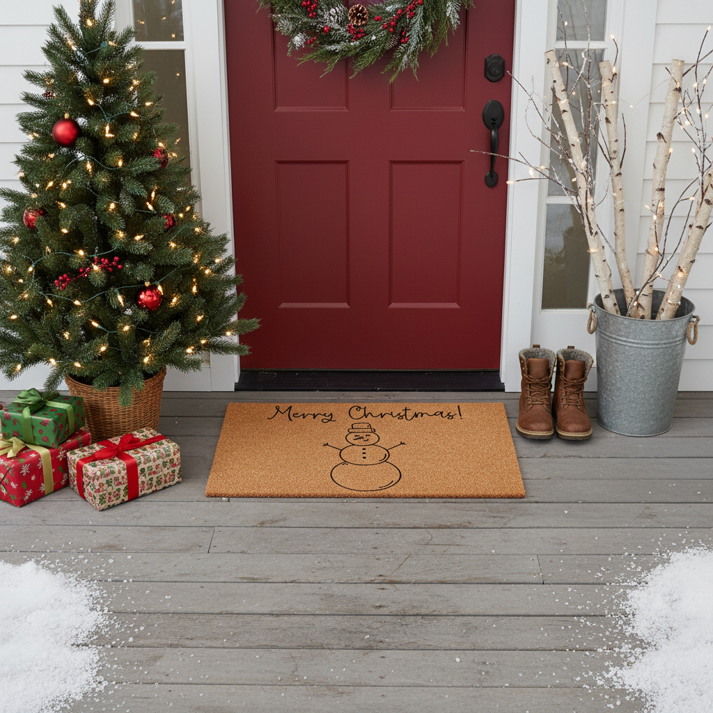 Merry Snowman Doormat