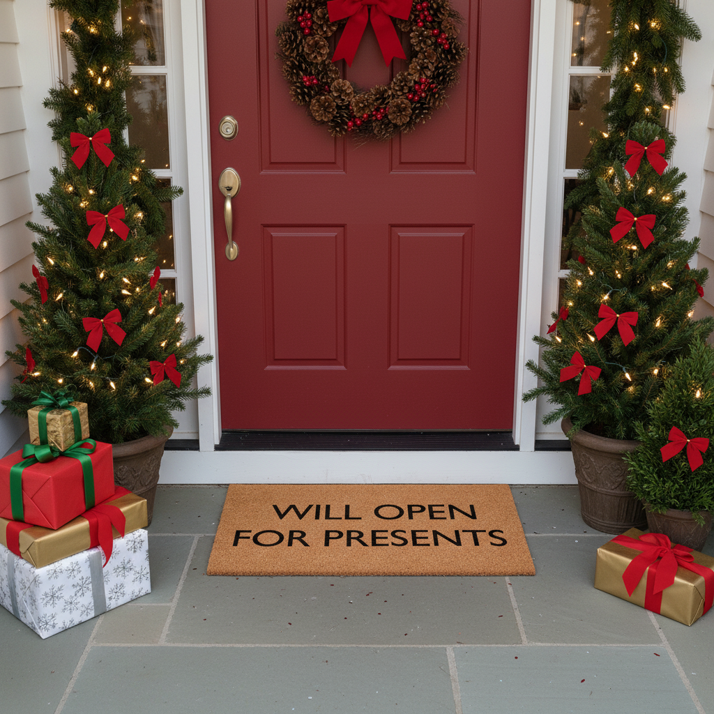 Will Open for Presents Doormat