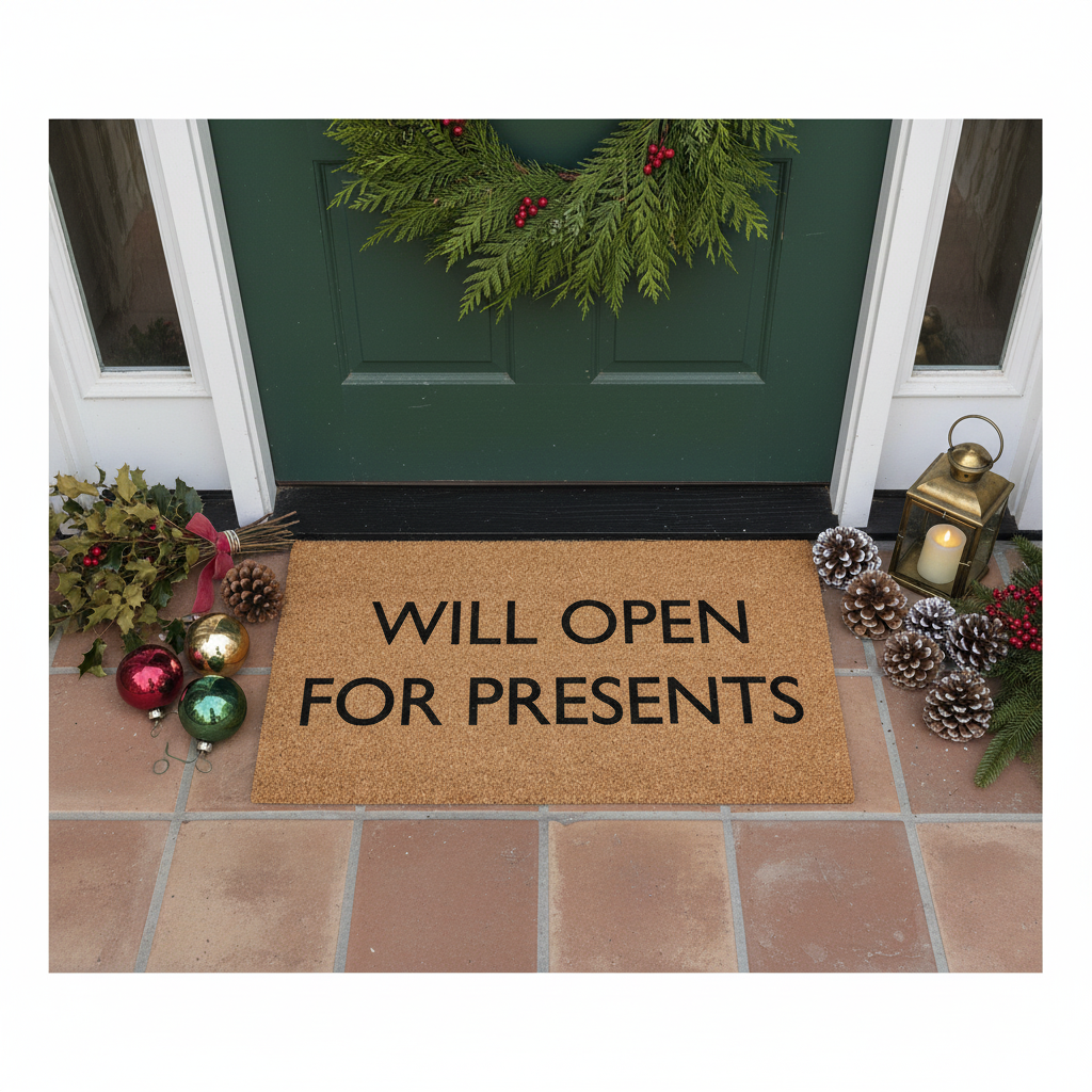 Will Open for Presents Doormat