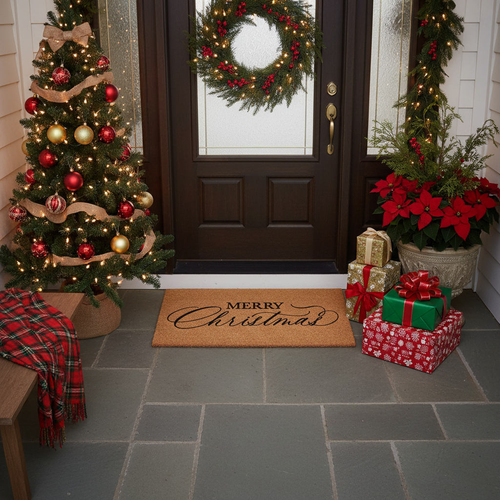 Christmas Calligraphy Doormat