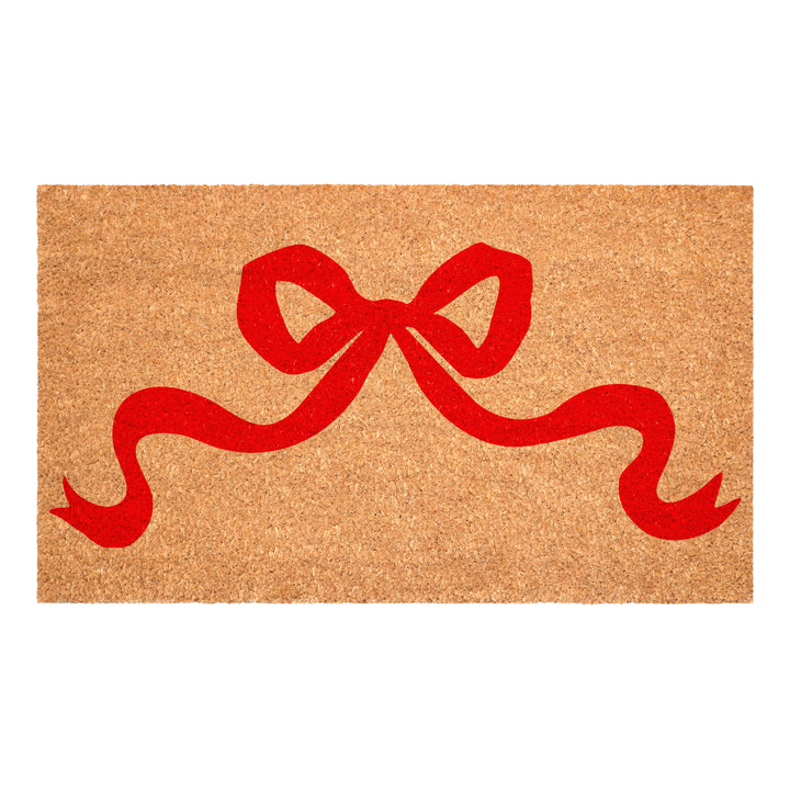 Pretty Red Bow Personalized Doormat