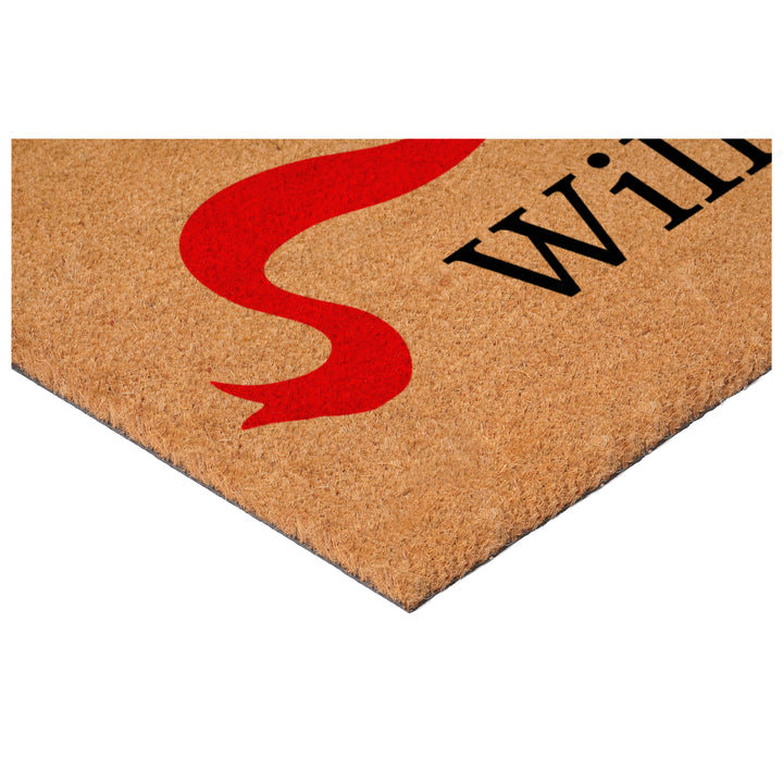Pretty Red Bow Personalized Doormat