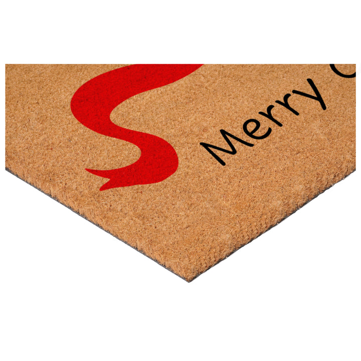 Red Christmas Bow Doormat