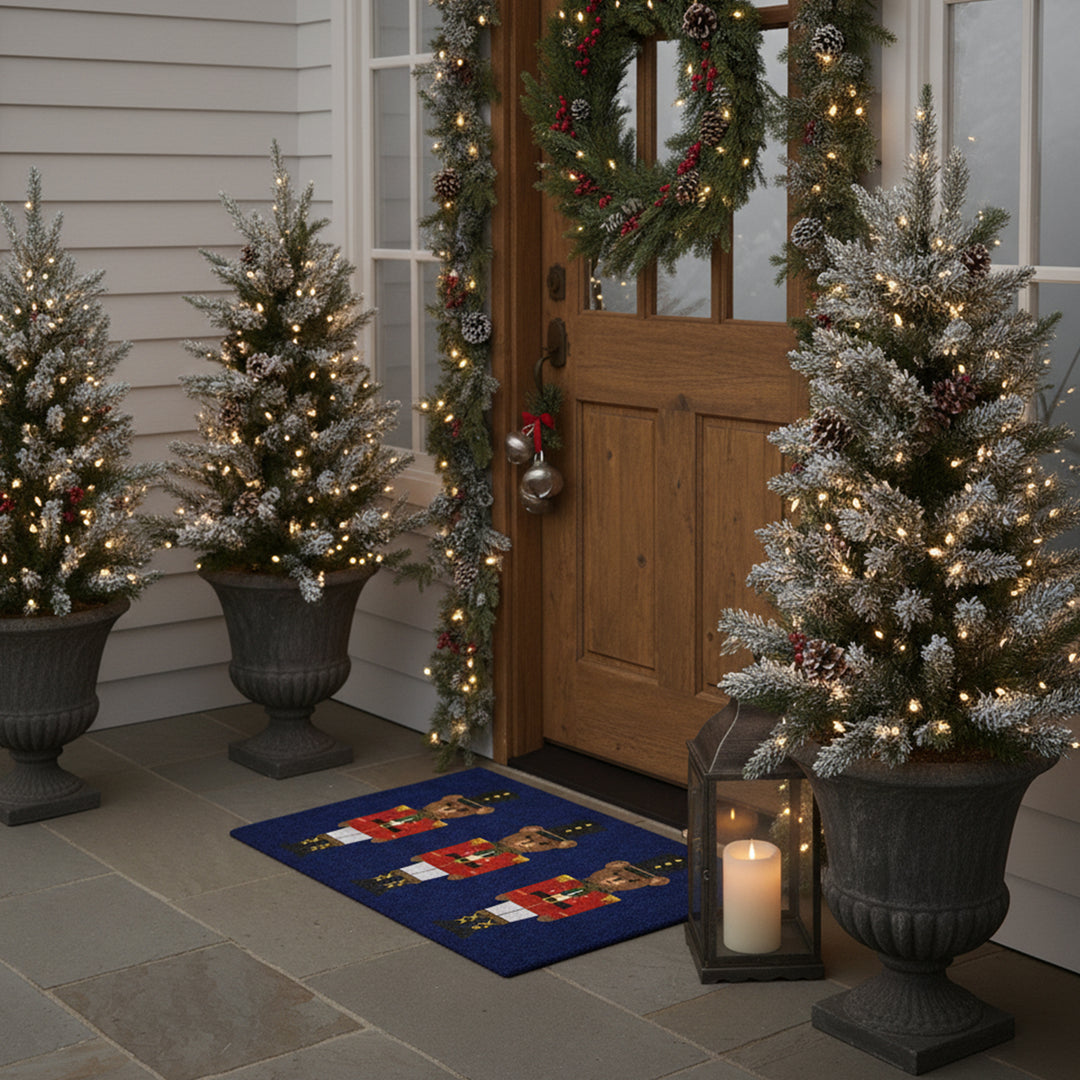 Christmas Bear in Blue Doormat