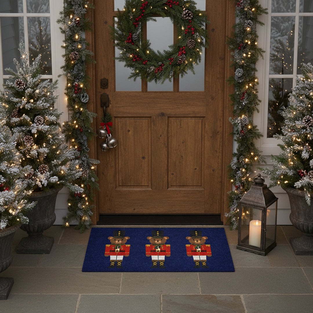 Christmas Bear in Blue Doormat