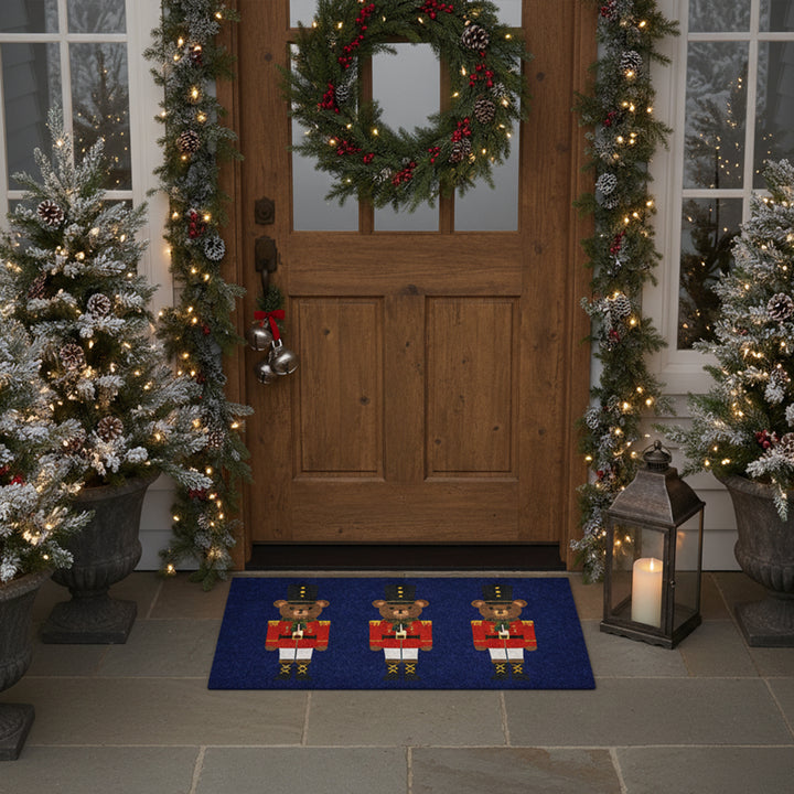 Christmas Bear in Blue Doormat