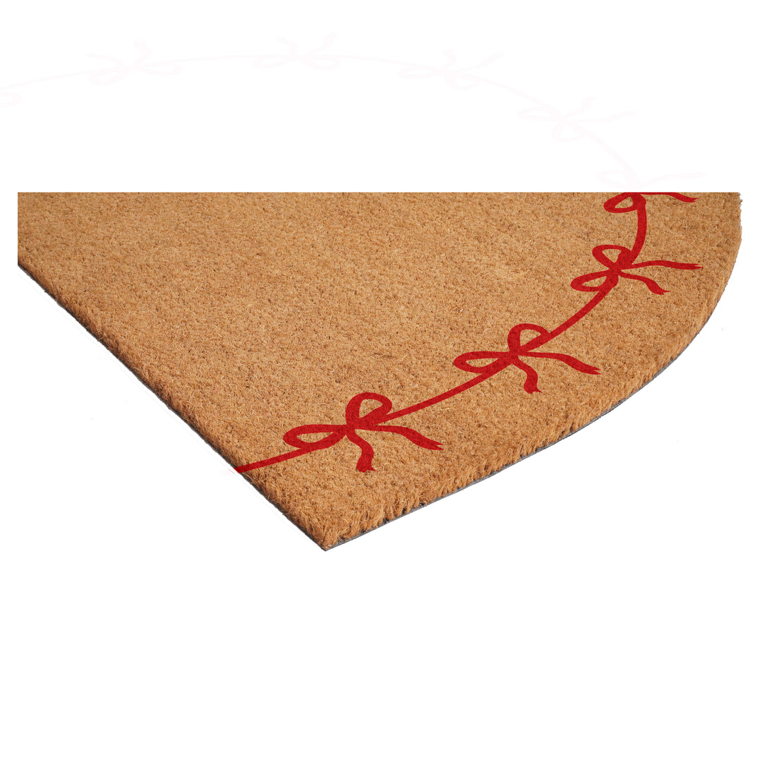 Festive Red Bow Half Round Doormat