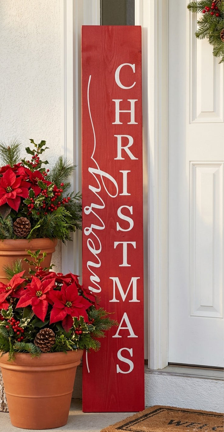 Red Merry Christmas Porch Leaner