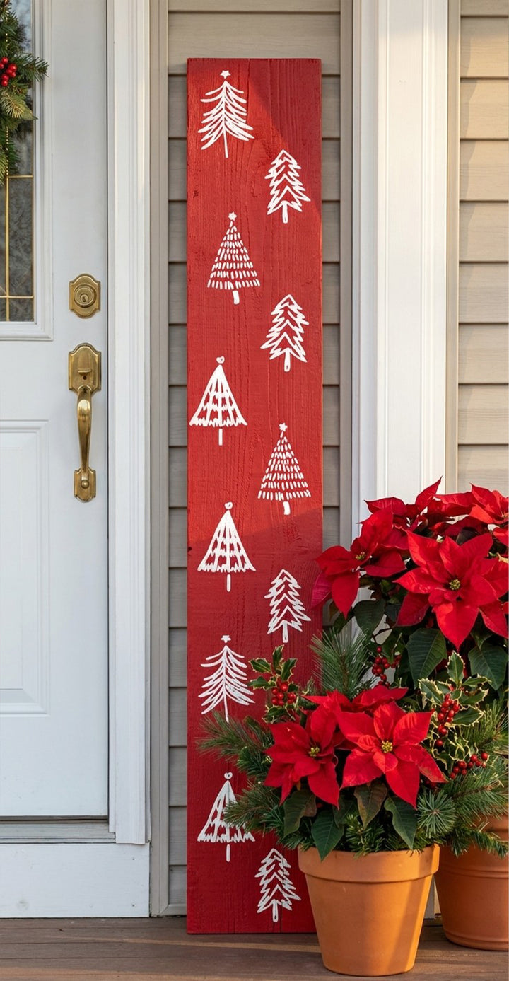 Christmas Tree  Farm Red Porch Leaner