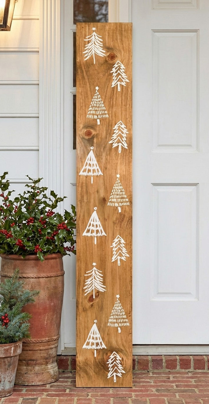 Christmas Tree Farm White Porch Leaner