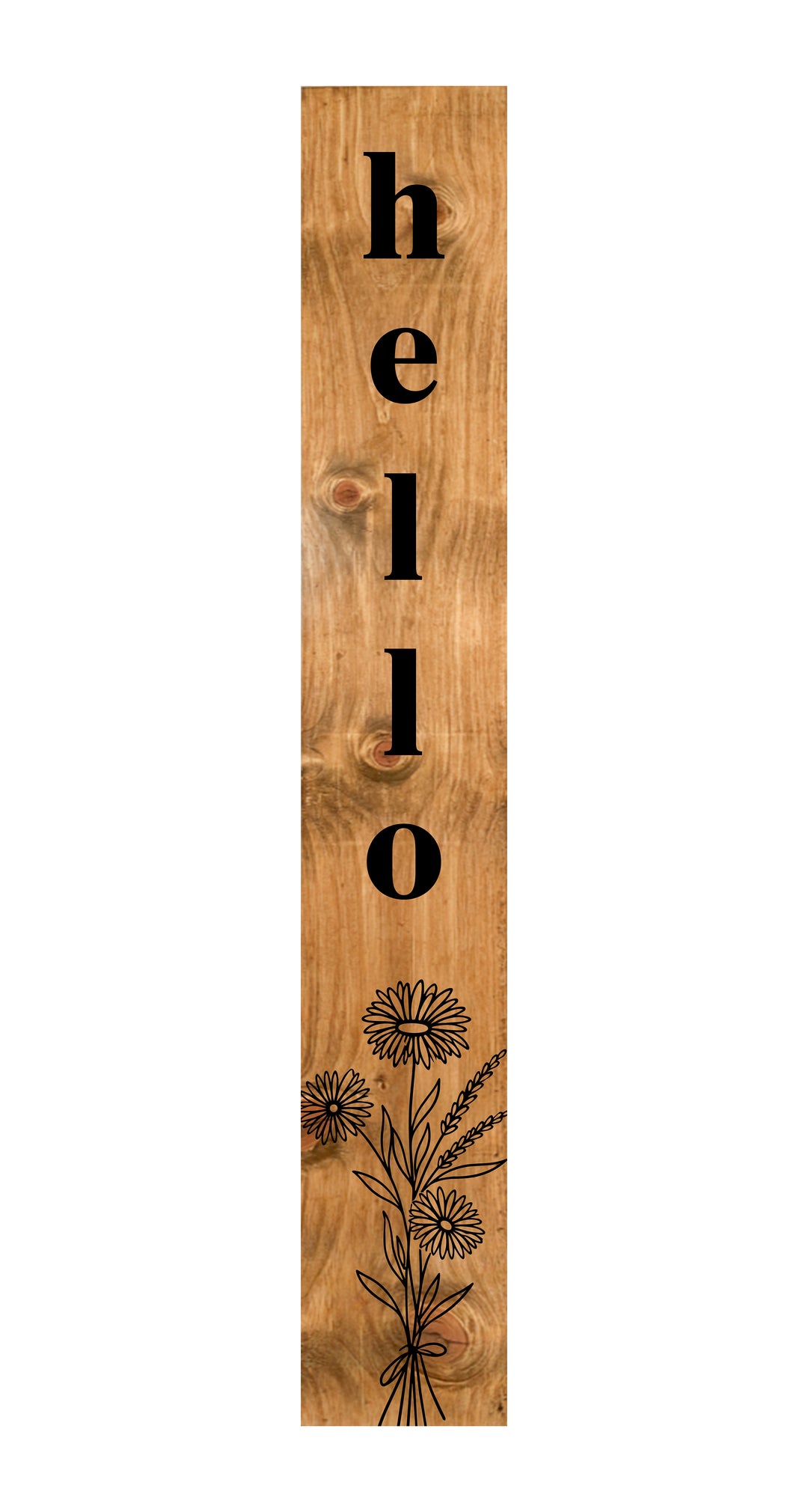 Wildflower Black Hello Porch Leaner