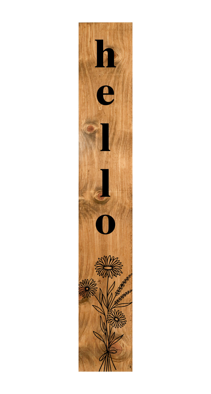 Wildflower Black Hello Porch Leaner