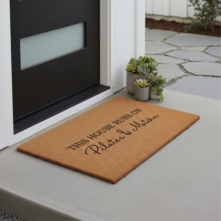 This House Runs on Pilates & Matcha Doormat