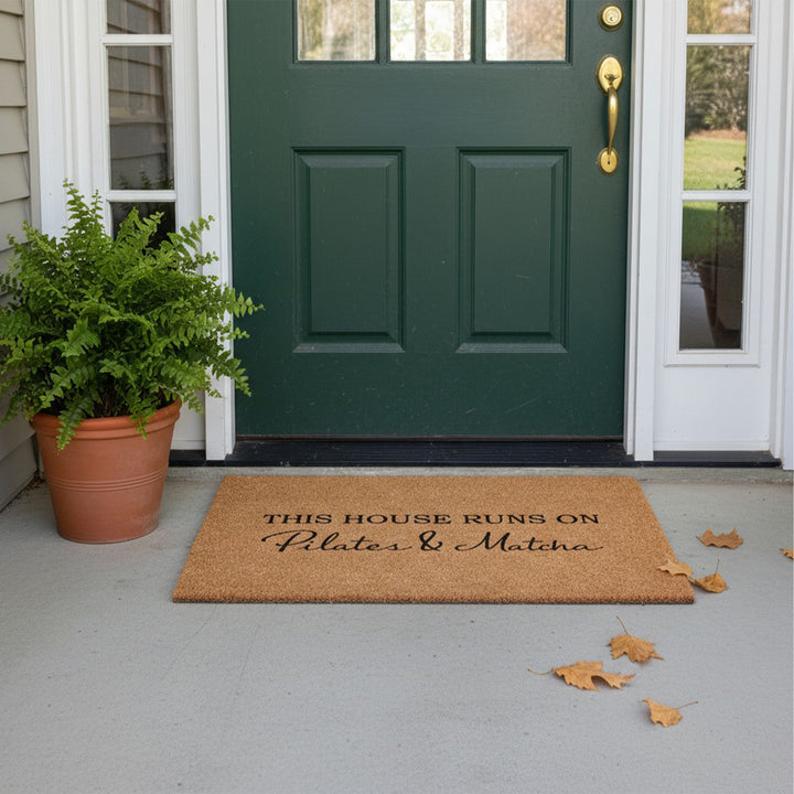 This House Runs on Pilates & Matcha Doormat
