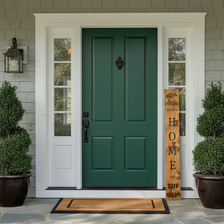 Welcome to our Home Personalized Black Porch Leaner