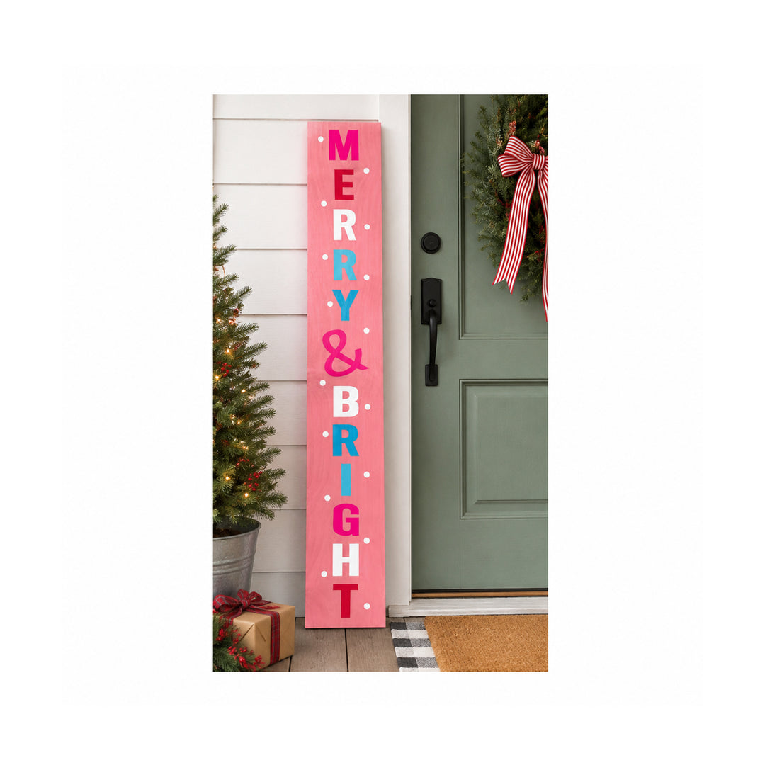 Pink Merry and Bright Porch leaner