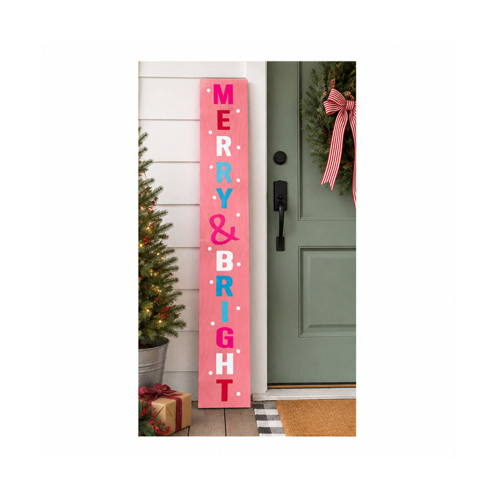Pink Merry and Bright Porch leaner