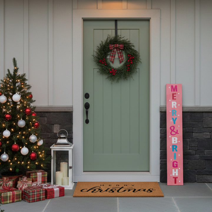 Pink Merry and Bright Porch leaner