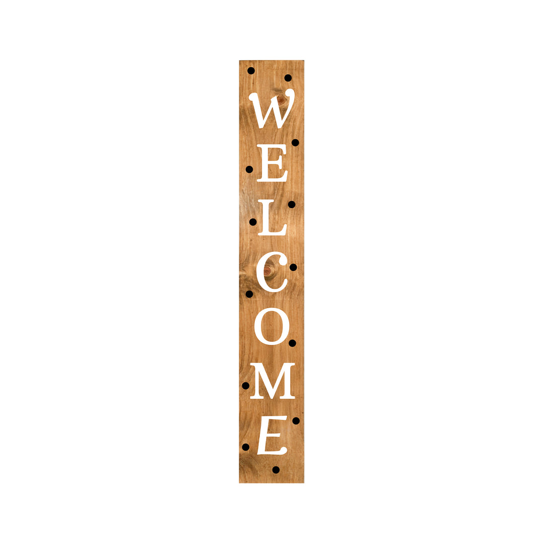 Black Polka Dot Welcome Porch Leaner