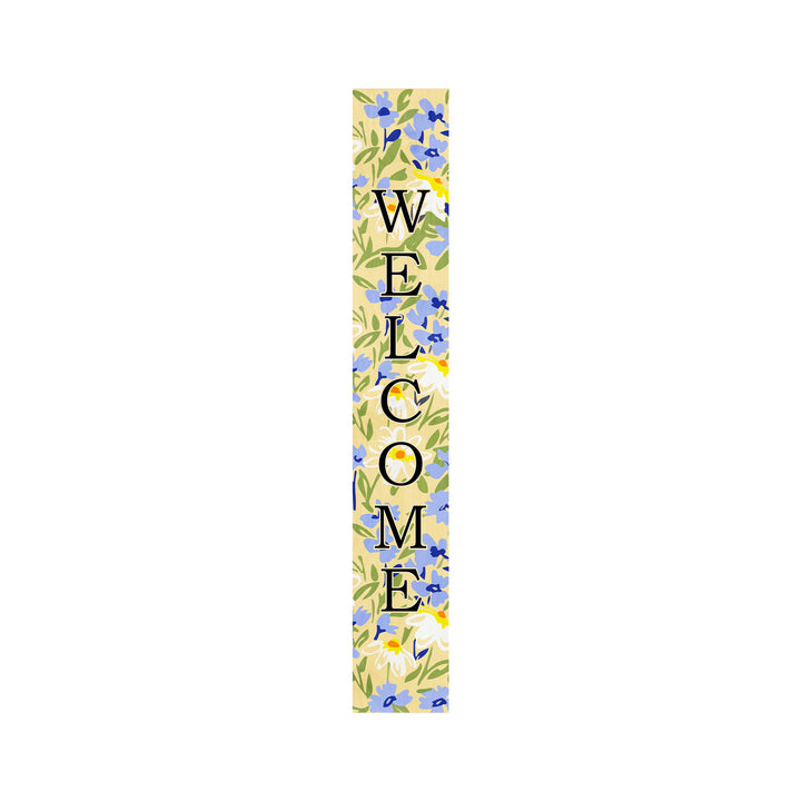 Blooming Meadow Black Welcome Porch Leaner
