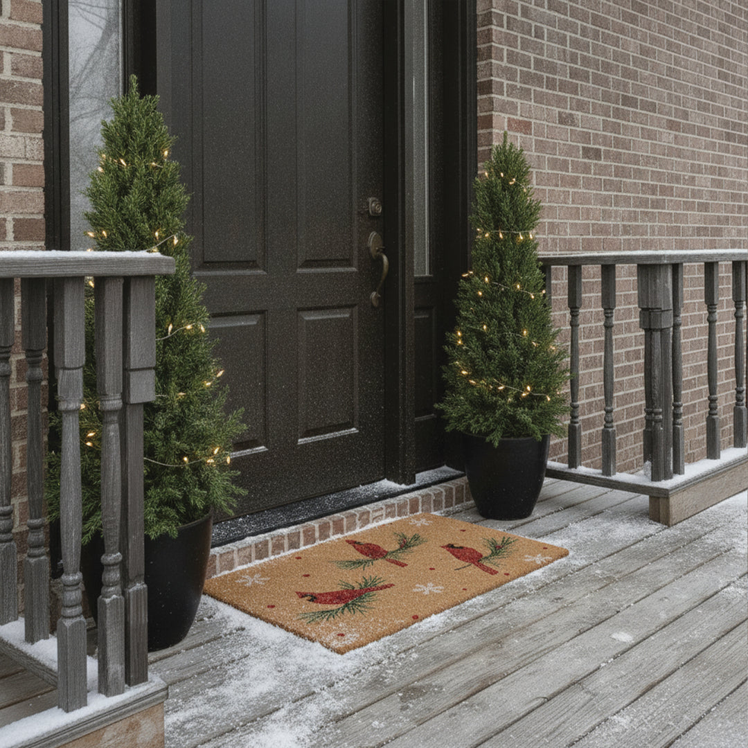 Winter Cardinals Doormat